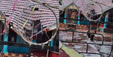 അവധി ദിനമായതിനാല്‍ വന്‍ അപകടം ഒഴിവായി; ആലപ്പുഴയില്‍ സ്‌കൂള്‍ കെട്ടിടത്തിൻ്റെ മേൽക്കൂര തകര്‍ന്ന് വീണു