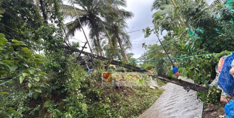 നാദാപുരത്ത്   ചുഴലി  കാറ്റിൽ കനത്ത  നാശനഷ്ടം : വീടുകളും വൈദ്യുത ബന്ധവും തകർന്നു