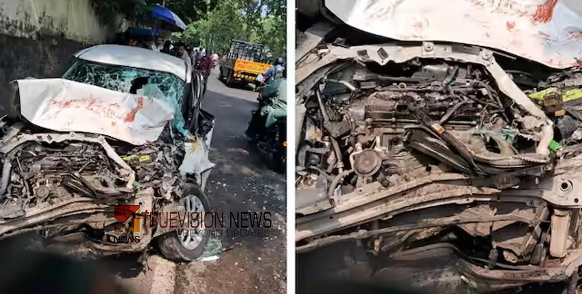 നിയന്ത്രണം വിട്ട കാർ സ്കൂട്ടറിലിടിച്ചതിന് ശേഷം ബസിലിടിച്ച് അപകടം; രണ്ട് പേരുടെ നില ​ഗുരുതരം