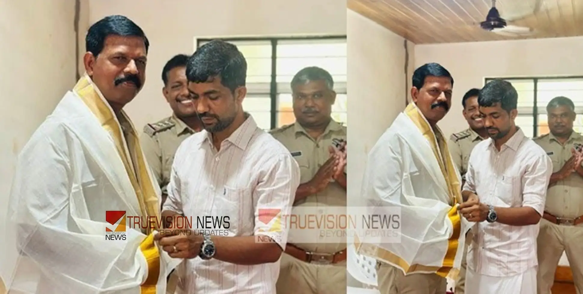  'ഇത് നല്ല കൂത്ത്'...  ഔദ്യോഗിക യാത്രയയപ്പ് ചടങ്ങിൽ എ.സി.പിയെ പൊന്നാട അണിയിച്ച്  മുസ്ലിം ലീഗ് പ്രവർത്തകനായ വ്യാപാര പ്രമുഖൻ; കൊളവല്ലൂർ പൊലീസ് സ്റ്റേഷനിൽ 'യാത്രയയപ്പ്' വിവാദം