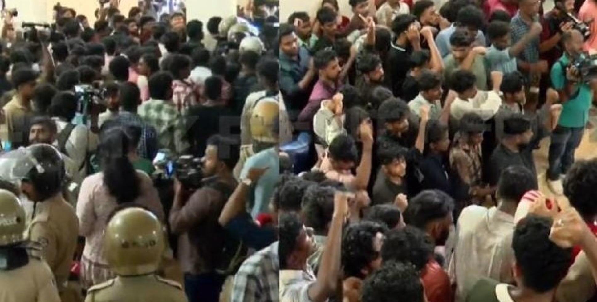 ​ഗവർണർക്കെതിരായ പ്രതിഷേധം; കേരള സർവകലാശാലയിലേക്ക് ഇരച്ചു കയറി SFI